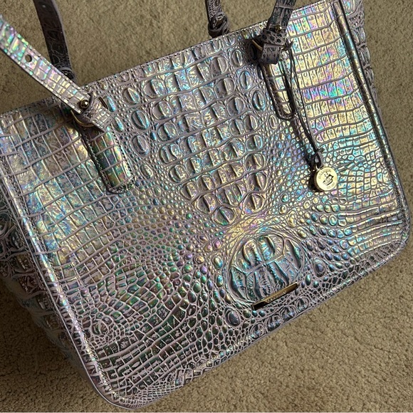 Iridescent Brahmin Ashlee Violet Wonderland Melbourne large leather tote bag 💜 - Picture 15 of 16